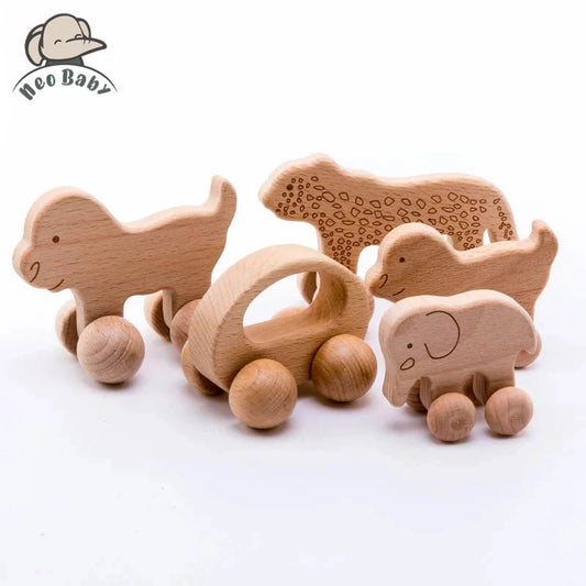 Organic Wooden Baby Block Animal Shapes