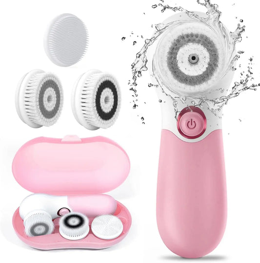 Electric Facial Cleansing Brush with 3 Heads