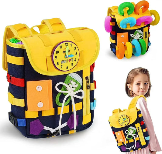 Kid Montessori Busy Board Bag - Develop Fine Motor Skills