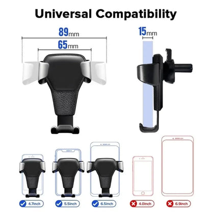 Universal Gravity Auto Phone Holder Air Vent Clip Mount Mobile Cell Stand Smartphone GPS Support for IPhone 13 12 Xiaomi Phone