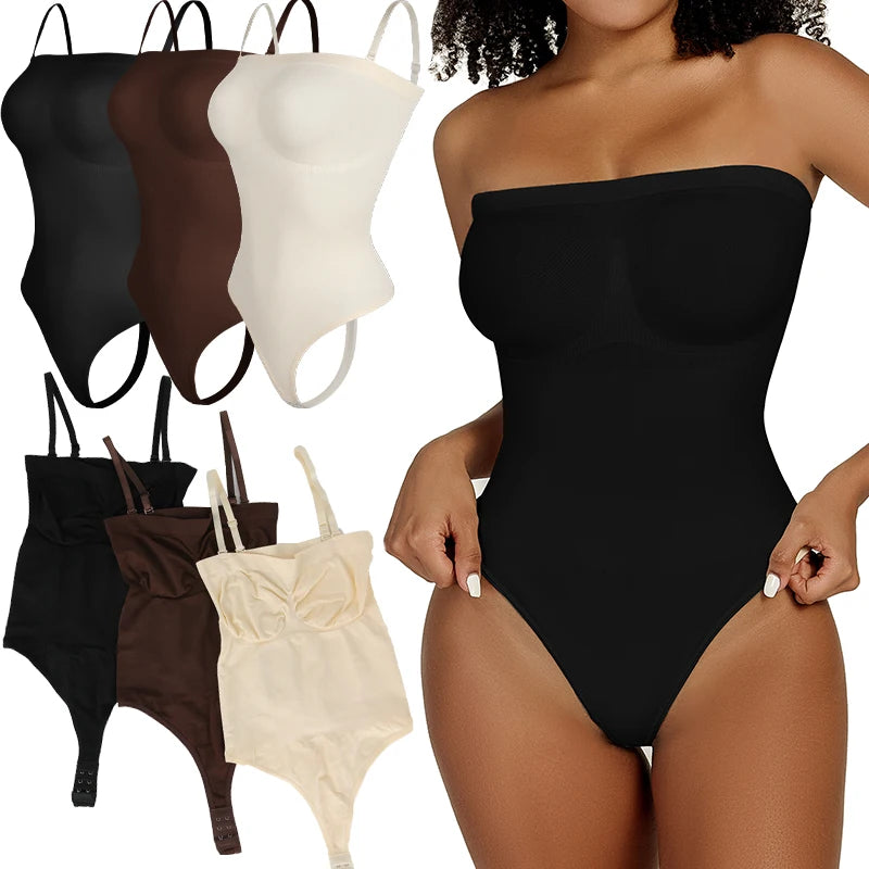 Tummy Control Body Shaper Strapless Bodysuit