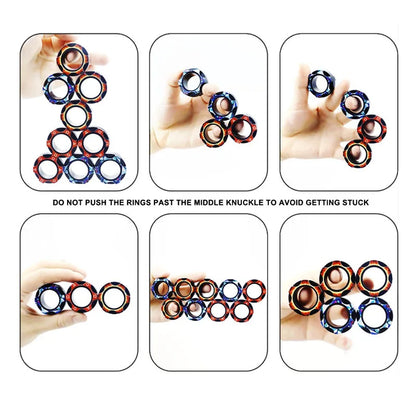 Colorful Magnetic Rings Fidget Toys Pack