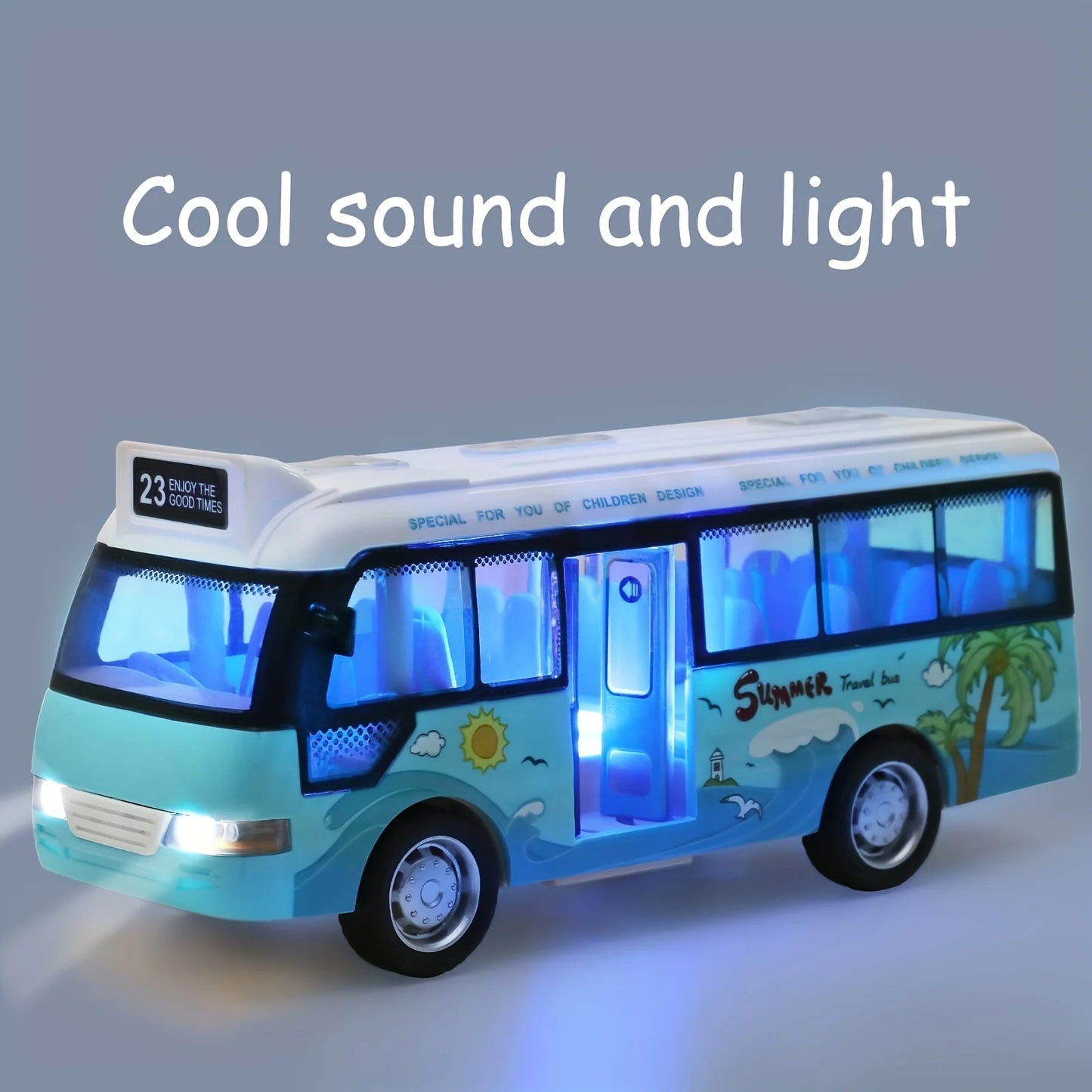 Friction Powered School Bus Toy - Sound & Light