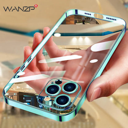 Luxury Plating Transparent iPhone Case - Shockproof Cover