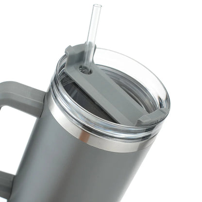 40oz Stainless Steel Coffee Thermos Mug with Straw Handle