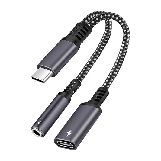 2-In-1 USB C to 3.5mm Headphone Jack Adapter