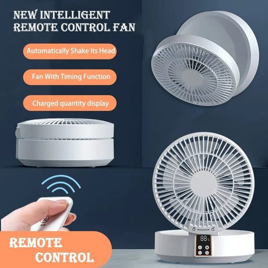 Portable Rechargeable Wall-Hanging Fan with Remote Control