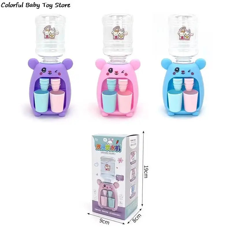 Mini Water Dispenser for Children Kids Gift Cute Cold/Warm Water Juice Milk Drinking Fountain Simulation Cartoon Pig Kitchen Toy