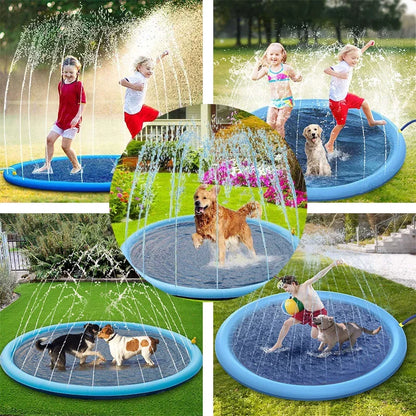 Large Dog Sprinkler Pad 190x190cm - Pet Cooling Mat & Pool