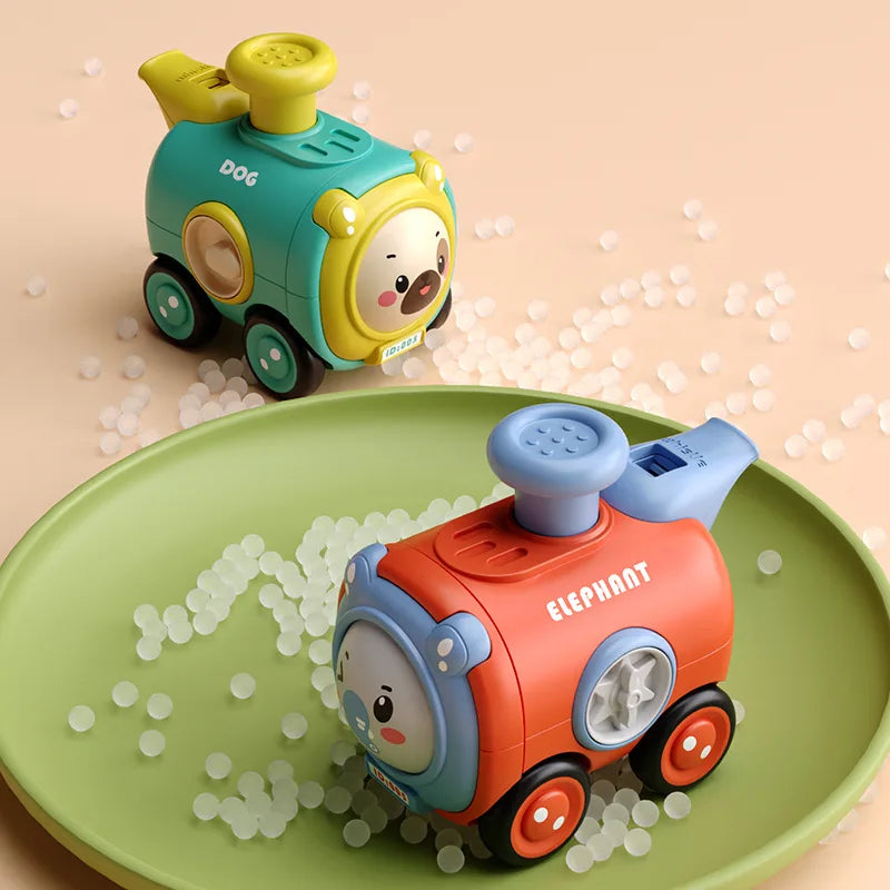 Cartoon Train Toy Car with Face Changing and Whistle