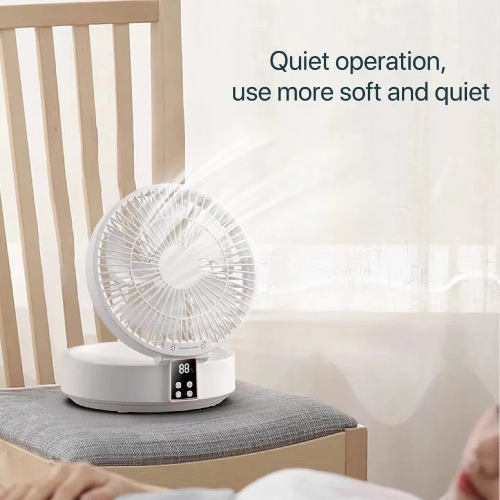 Portable Rechargeable Wall-Hanging Fan with Remote Control