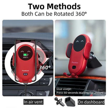 50W Car Wireless Charger Smart Auto Mount Phone Holder Induction Fast Charging - See Video & Variants