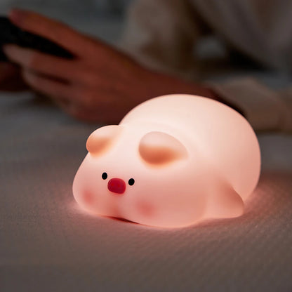 Cute Silicone LED Night Light USB Rechargeable for Kids