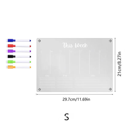 Clear Acrylic Magnetic Refrigerator Calendar