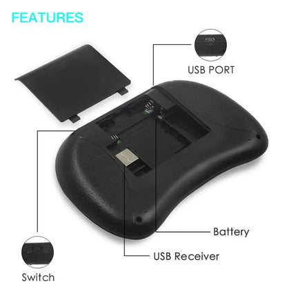 I8 Backlit Mini Wireless Keyboard English 2.4G Air Mouse Remote Touchpad for Android TV Box PC X96 H96 Max 7 Colour