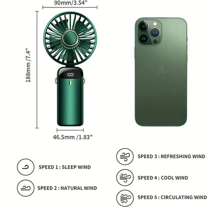Portable Neck Hanging Mini Fan with Phone Stand