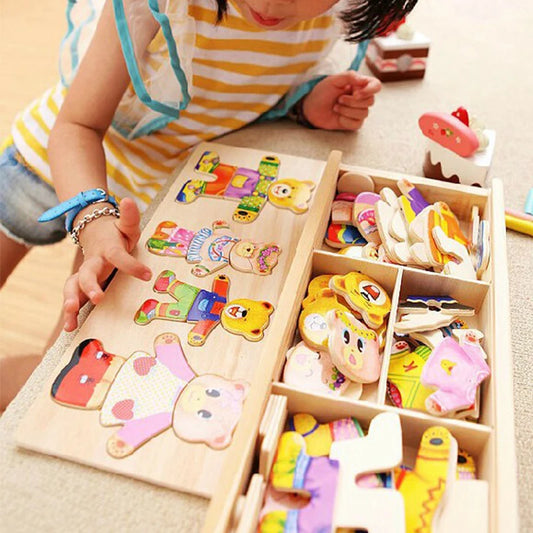 Kids Wooden Jigsaw Puzzle Dressing Game