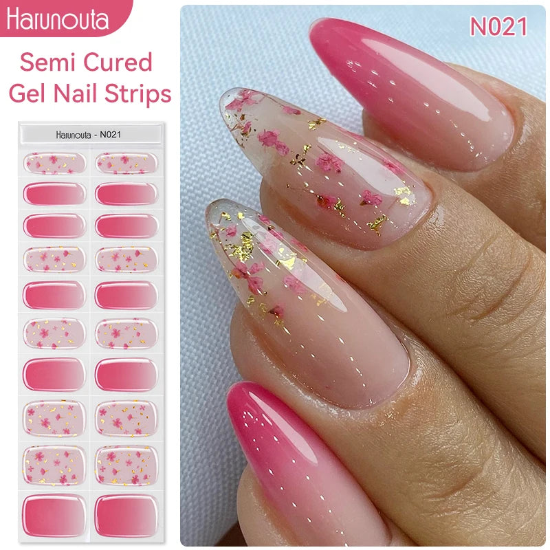 Harunouta Semi cured UV Gel Nail Wraps - 20 Tips