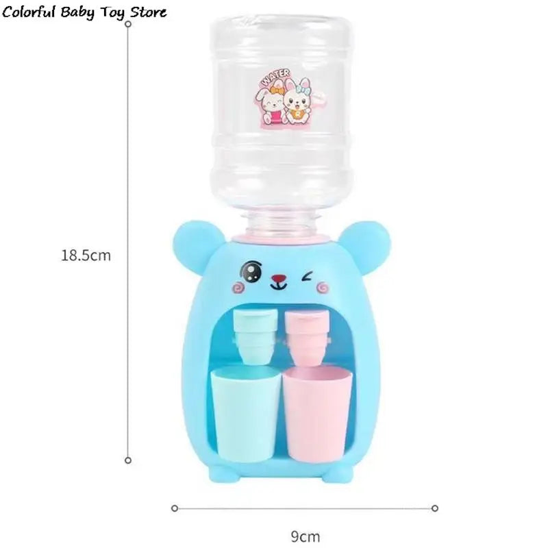 Mini Water Dispenser for Children Kids Gift Cute Cold/Warm Water Juice Milk Drinking Fountain Simulation Cartoon Pig Kitchen Toy