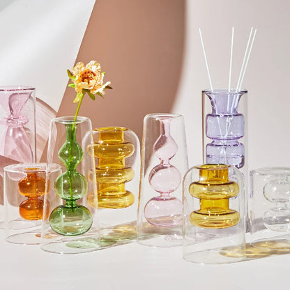 Creative Colored Glass Vase Ornaments - Home Decor