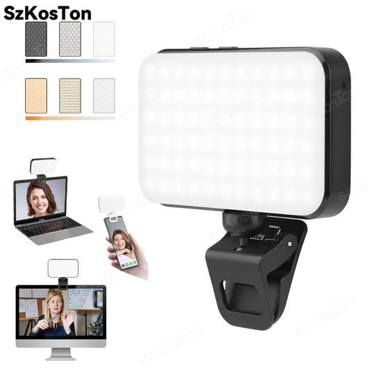 Rechargeable LED Selfie Light | Portable Photo Video Makeup Zoom Conference