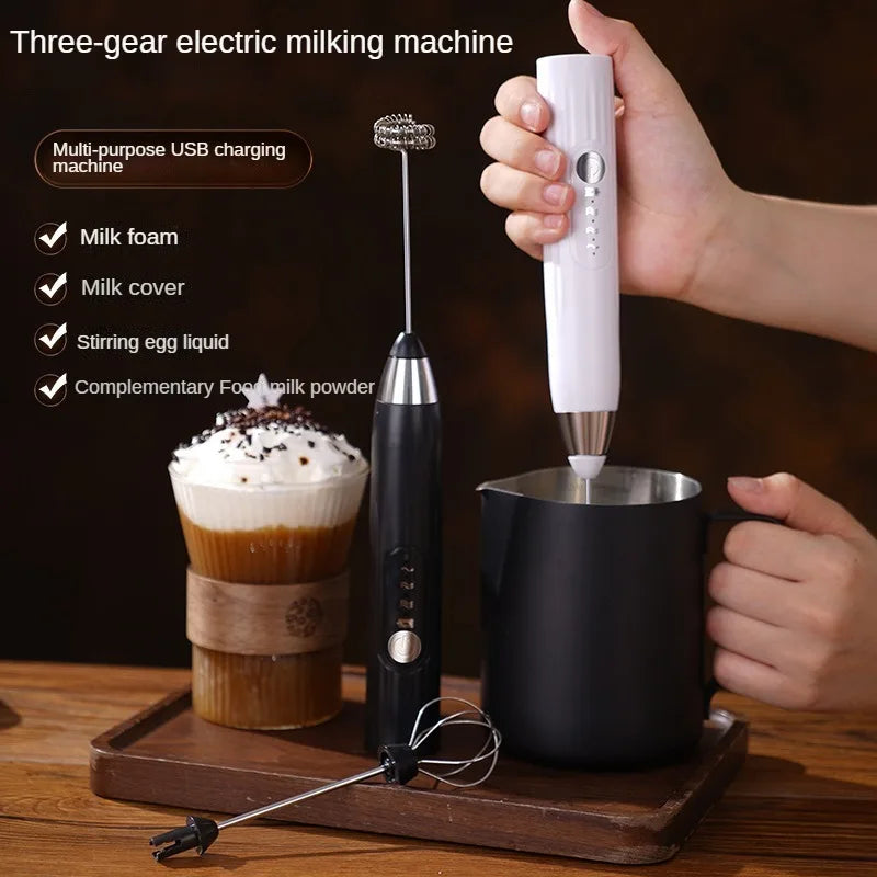 USB Rechargeable 2-in-1 Electric Egg Beater & Milk Frother