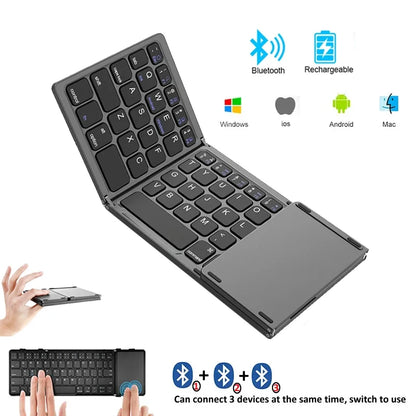 Wireless Mini Folding Keyboard with Touchpad