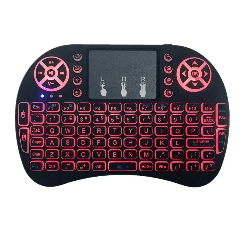 I8 Backlit Mini Wireless Keyboard English 2.4G Air Mouse Remote Touchpad for Android TV Box PC X96 H96 Max 7 Colour