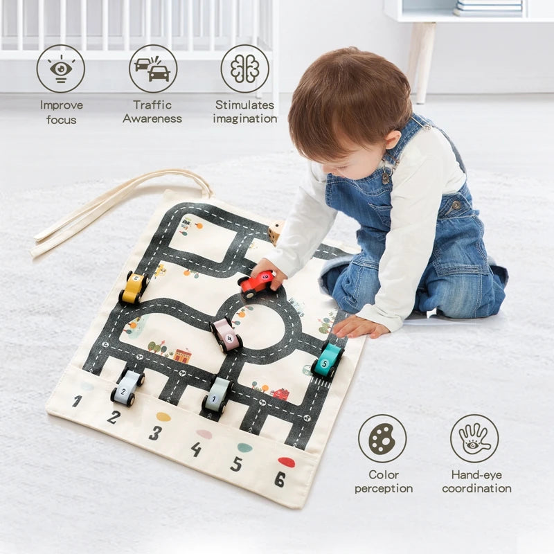 Montessori Traffic Toy: Educational Baby City Road Map Game