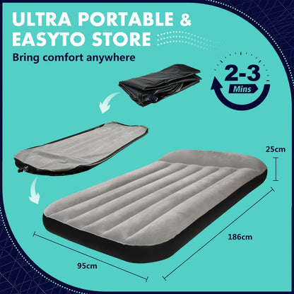 Inflatable Camping Air Bed with Pillow