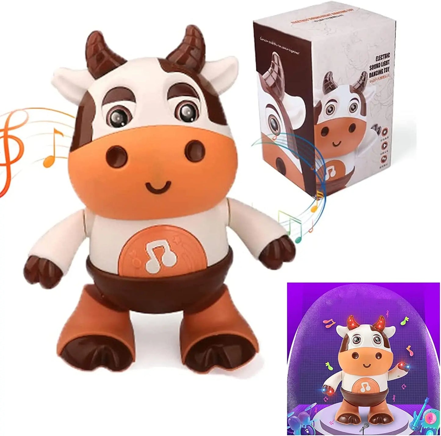 Baby Musical Cow Toy with LED Lights