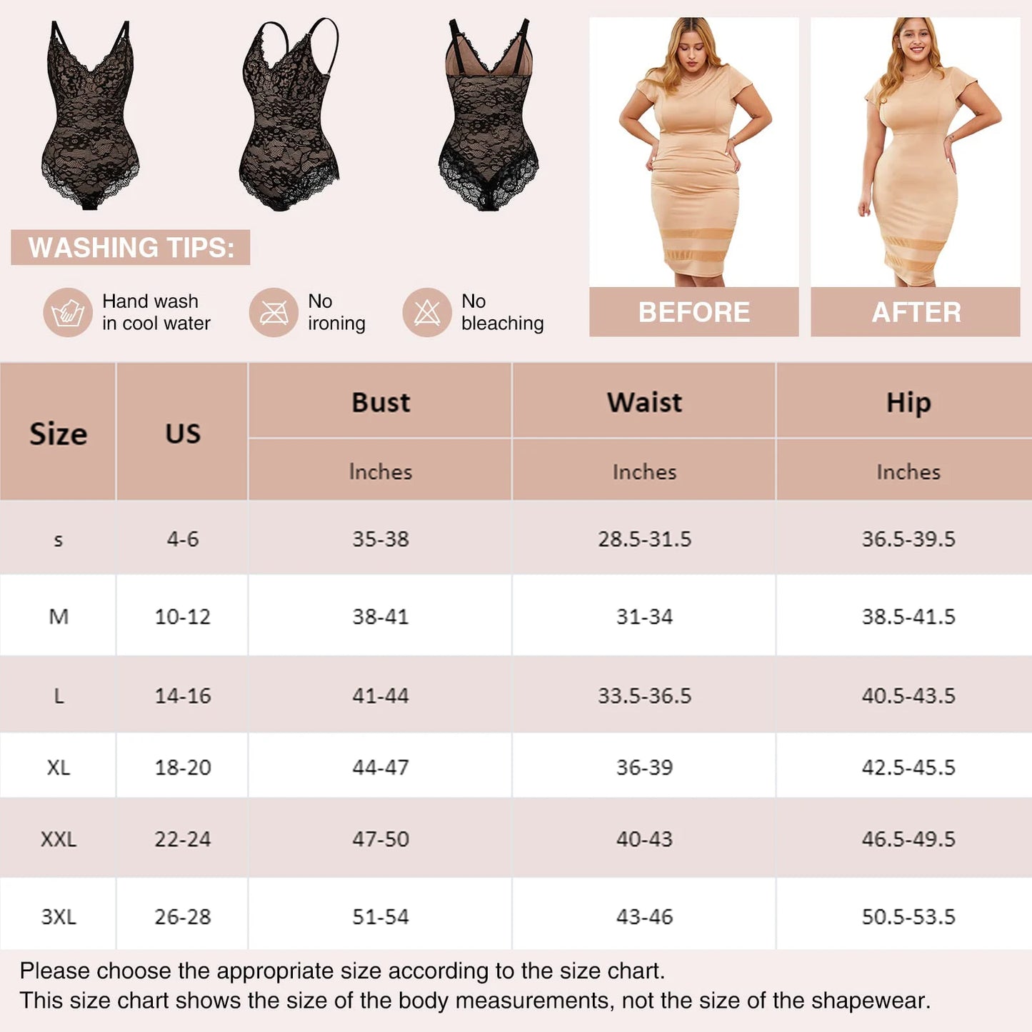 V-Neck Lace Bodysuit Tummy Control Shaper