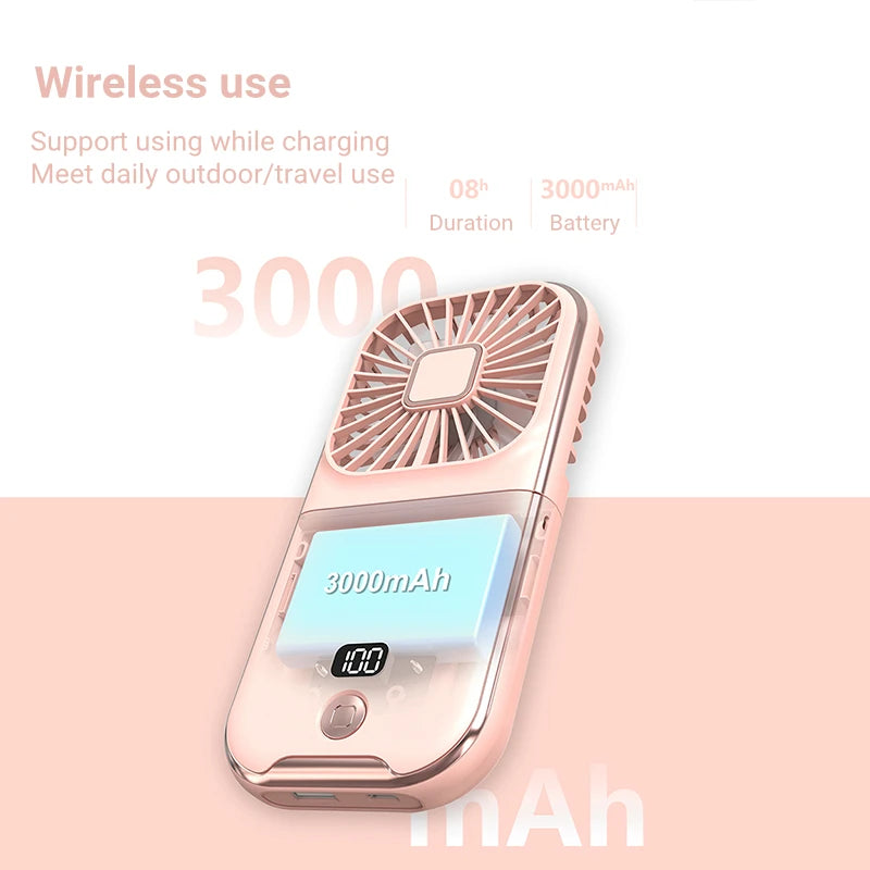 Mini Portable Hand Fan USB Power Bank