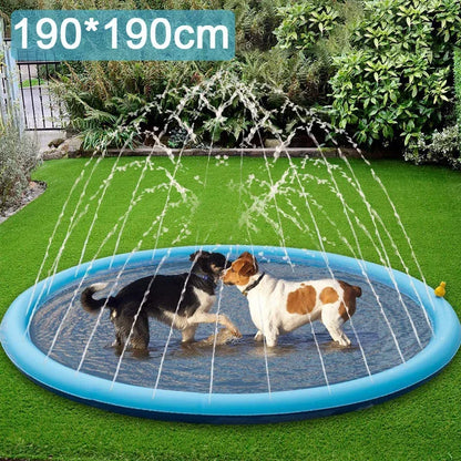Large Dog Sprinkler Pad 190x190cm - Pet Cooling Mat & Pool