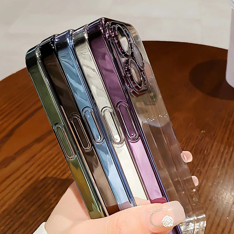 Luxury Plating Transparent iPhone Case - Shockproof Cover