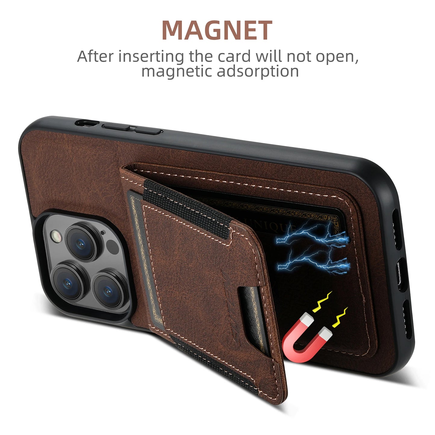 SUTENI Luxury Leather Phone Wallet Case