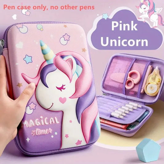 3D Unicorn Pencil Case - Cute Stationery Box