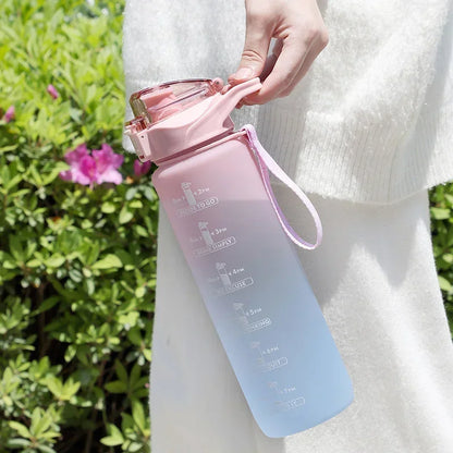 Large 1L Water Bottle with Straw - Perfect for Summer Fitness
