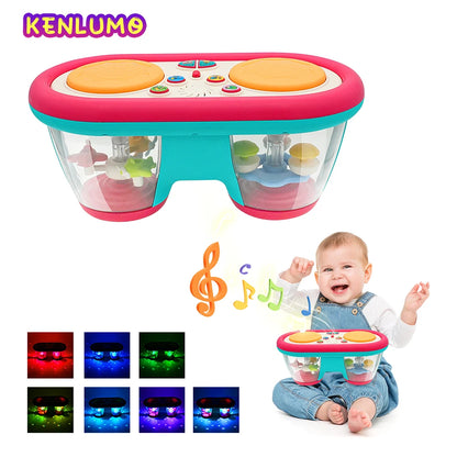 KENLUMO 2024 Kids Musical Drum Toy with Flashing Lights