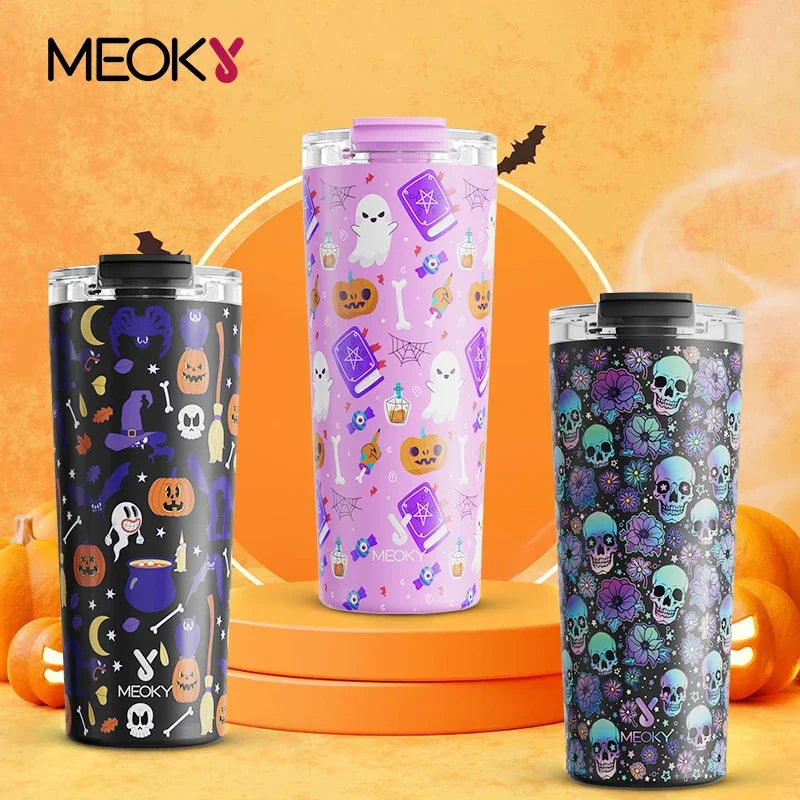 Meoky 24oz Halloween Coffee Cup Tumbler - Stainless Steel Insulated Bottle