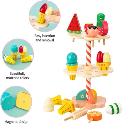 Montessori Wooden Ice Cream Playset