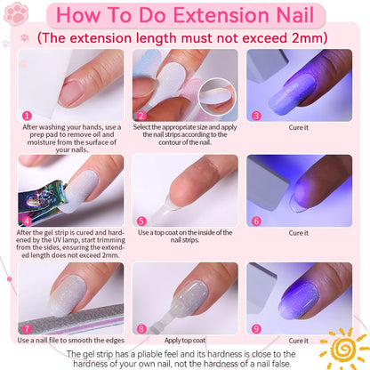 Harunouta Semi cured UV Gel Nail Wraps - 20 Tips