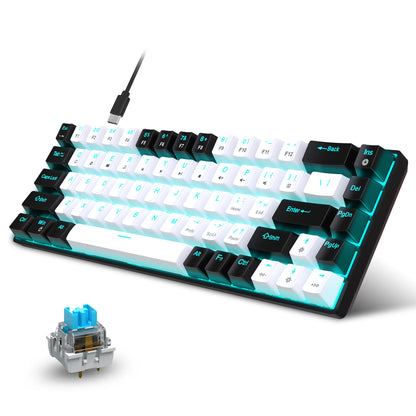 68 Keys Mechanical Gaming Keyboard RGB Backlit Blue Switch - 4 variants