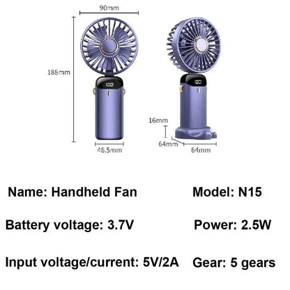 Portable USB Handheld Mini Fan with Phone Stand