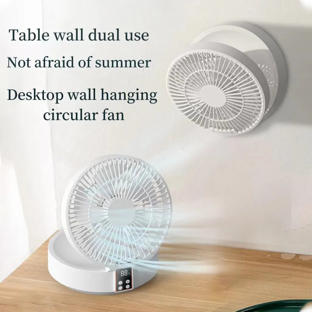 Portable Rechargeable Wall-Hanging Fan with Remote Control