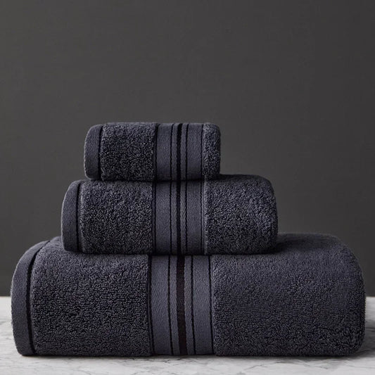 3 pcs - Soft & Comfortable Egyptian Cotton Bath Towel Set