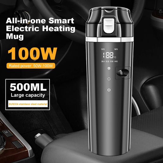 500ML Car Heating Cup Smart Temperature Control Electric Kettle