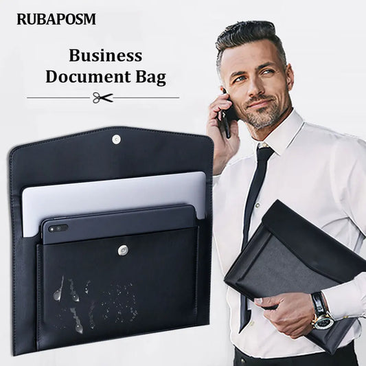 Large Capacity Waterproof Leather Document Bag