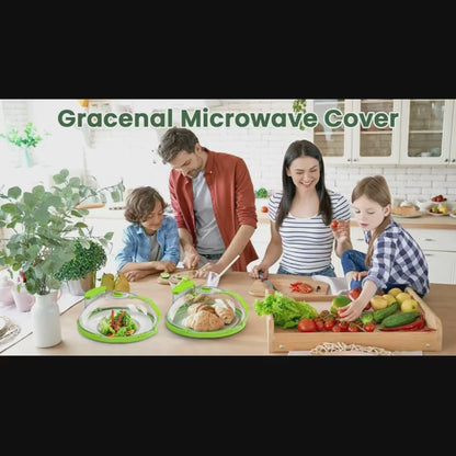 Clear Microwave Splatter Cover Guard Lid with Handle - Watch Video.